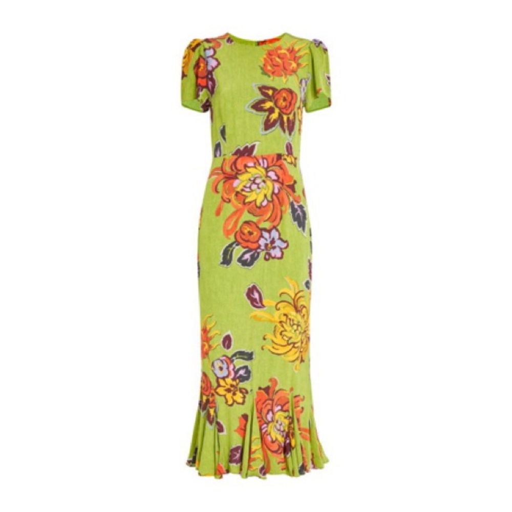 NWOT Rhode Lulani Midi Dress In Green Lanai
